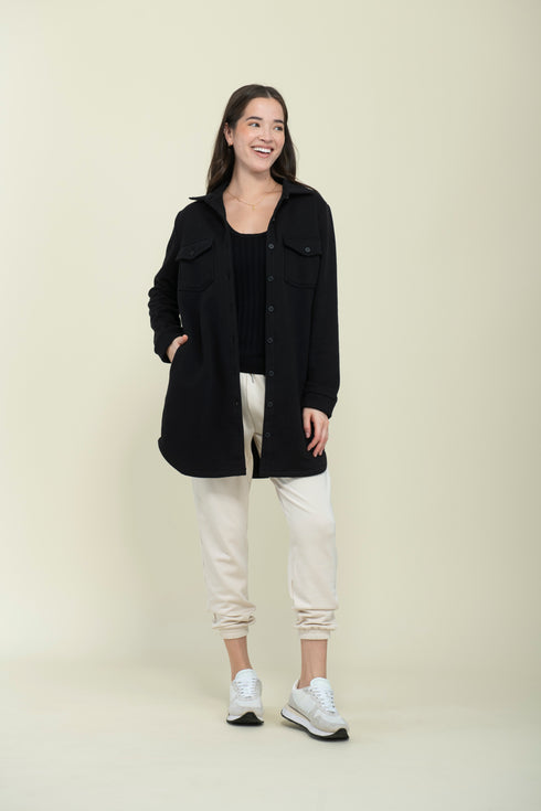 Jackie-Cozy Fleece Button-Up